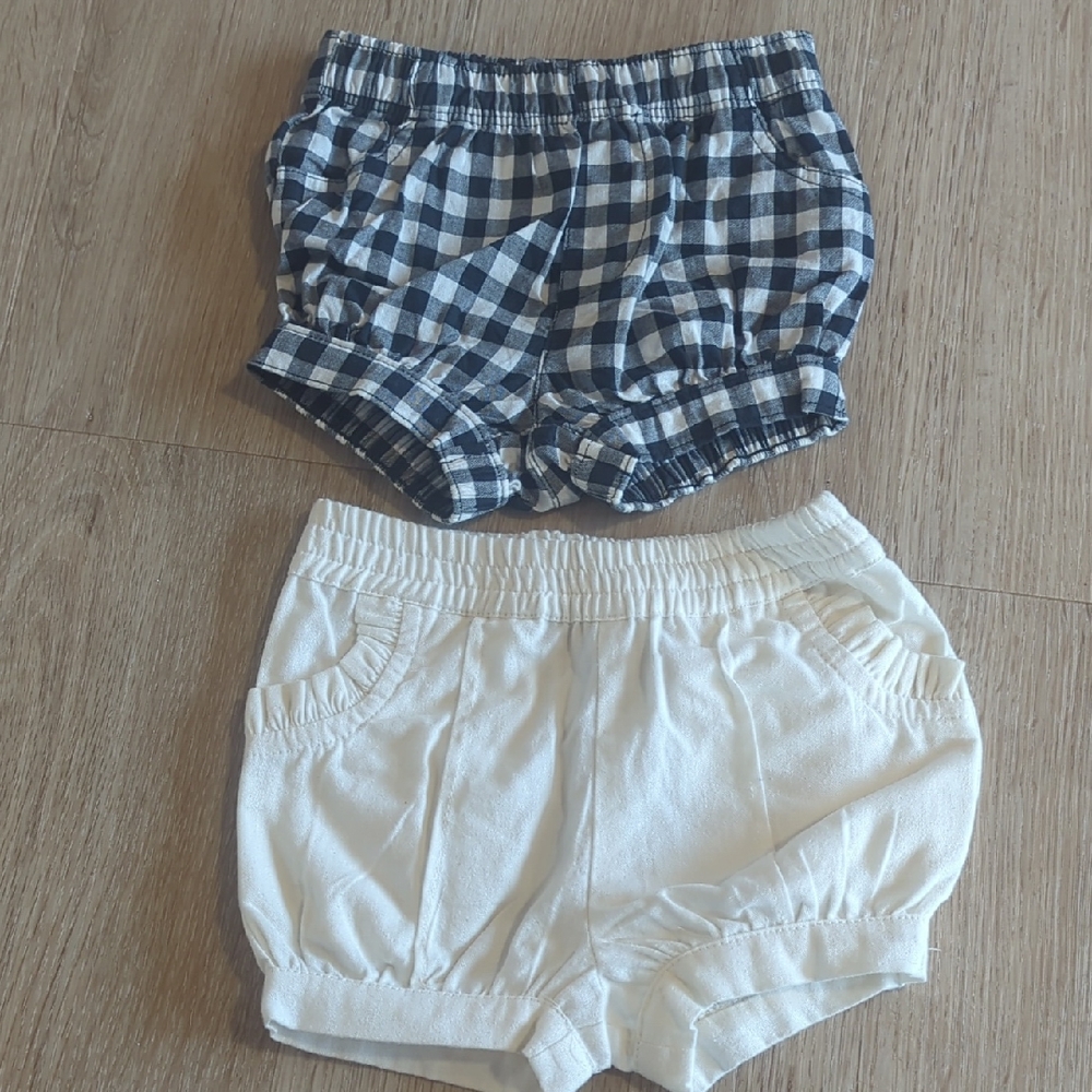 Carter's Black and White Checkered Baby Shorts 0-3 Months